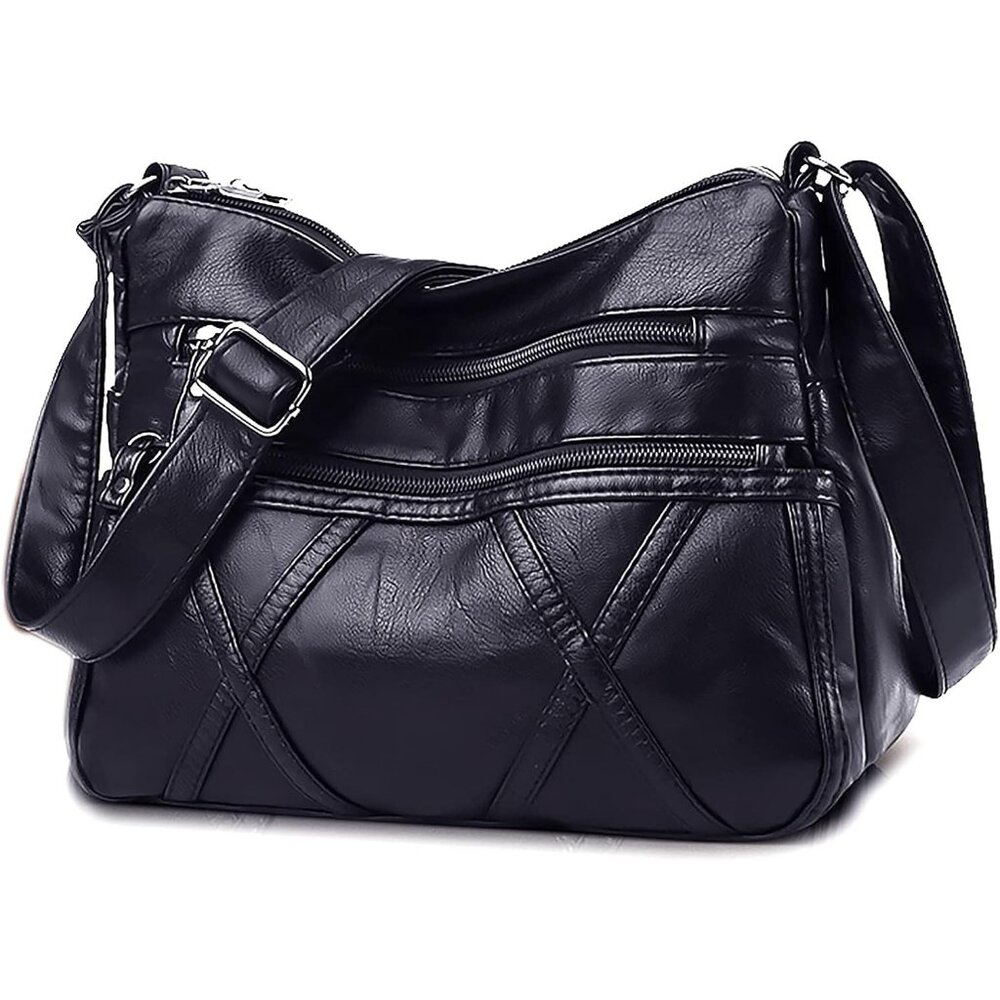 New Small Crossbody Bag for Women, Vegan Leather Shoulder Purse - Blue